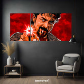 Dripster mass hero poster set featuring a stylized man with intense expression against a red background